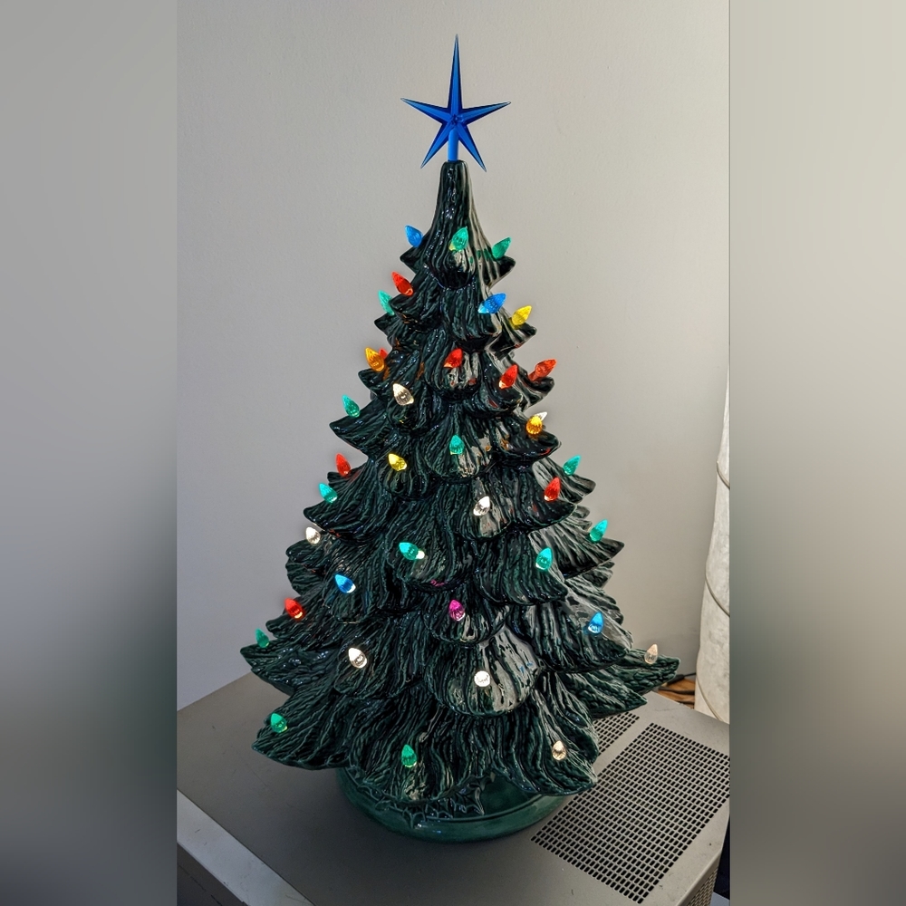 Vintage Ceramic 19in Christmas Tree